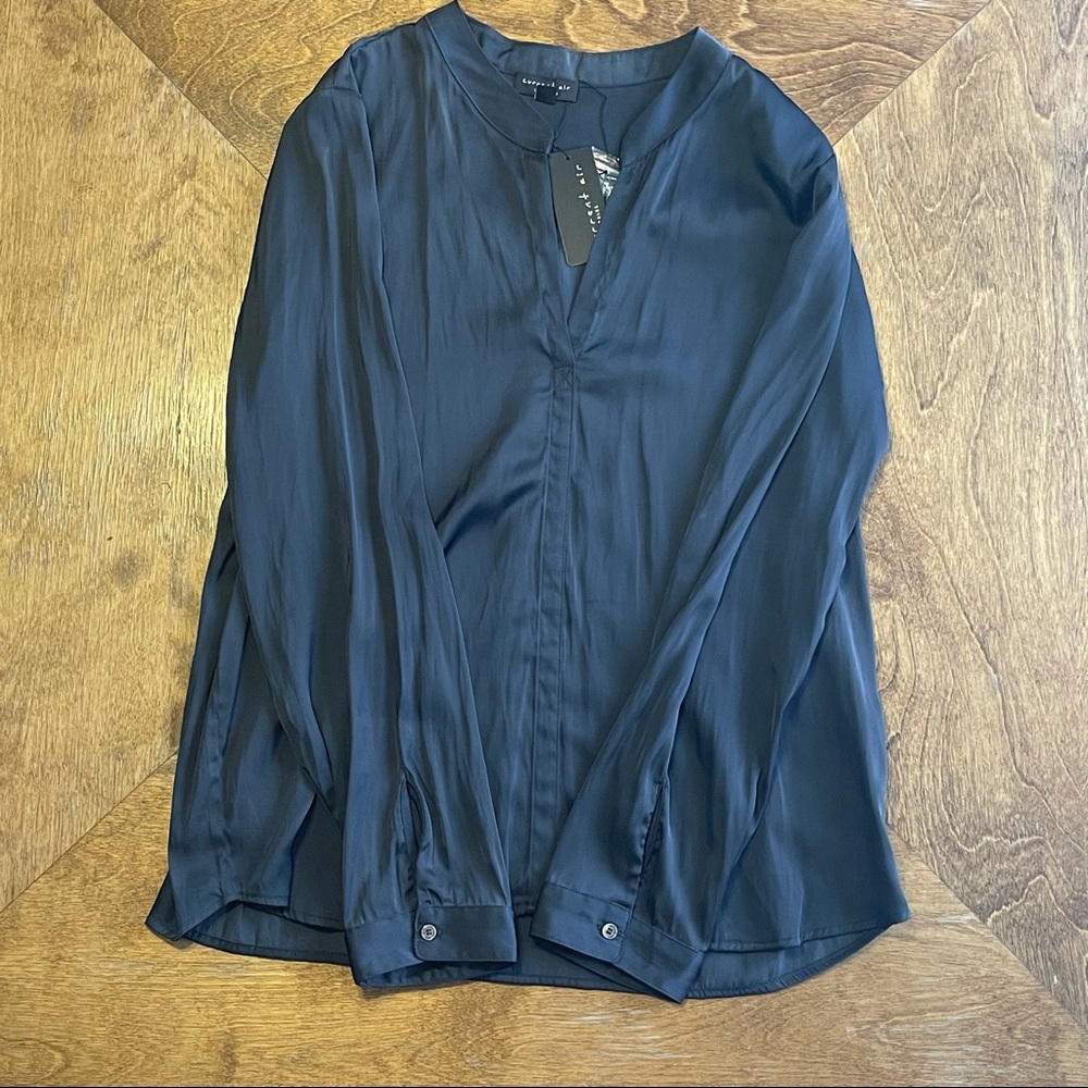 Current Air - Black V-Neck Blouse